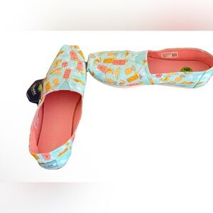 TOMS Alpargata Slip-On Shoes Tropicsl Print Size 9.5 New